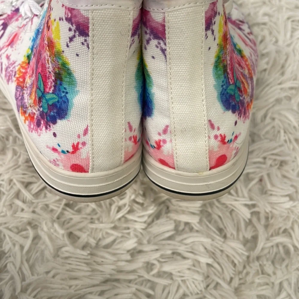 Retro Hippie 70’s Inspired Peace Sign High Top Sneakers Size 7.5